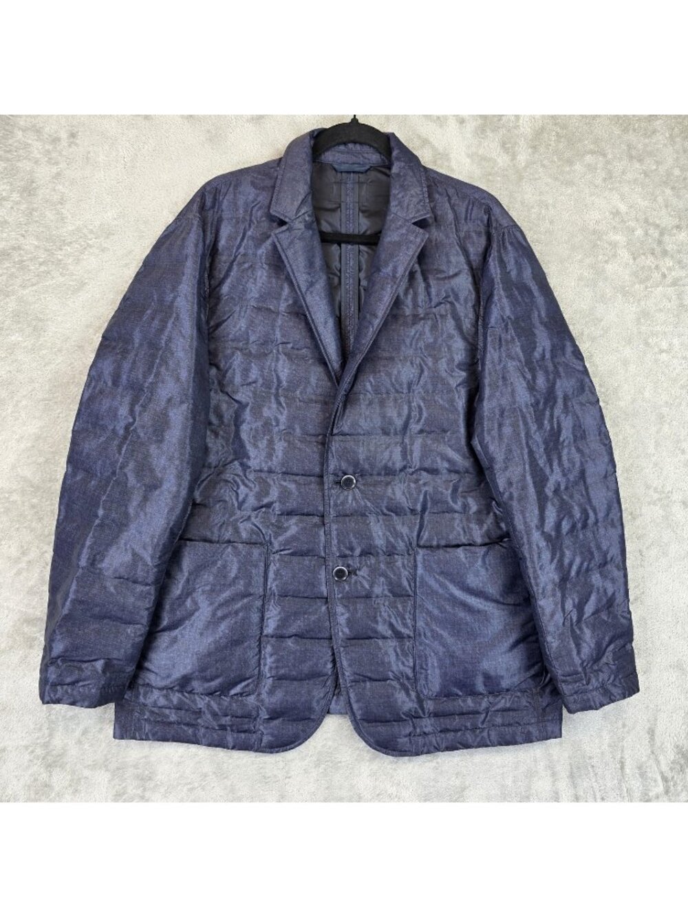 Michael Kors Blazer Jacket Mens XL Blue Quilted Puffer Sport Coat Travel Winter